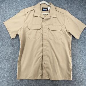 Blauer Shirt Mens L Tan Full Zip BDU TACTICAL Workwear Uniform Career 8740 CDC